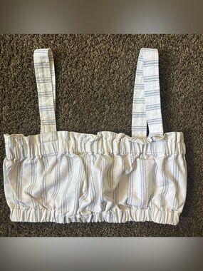 Brixton Crop Tank Top Women's Size Small Striped San Jose Bandeau